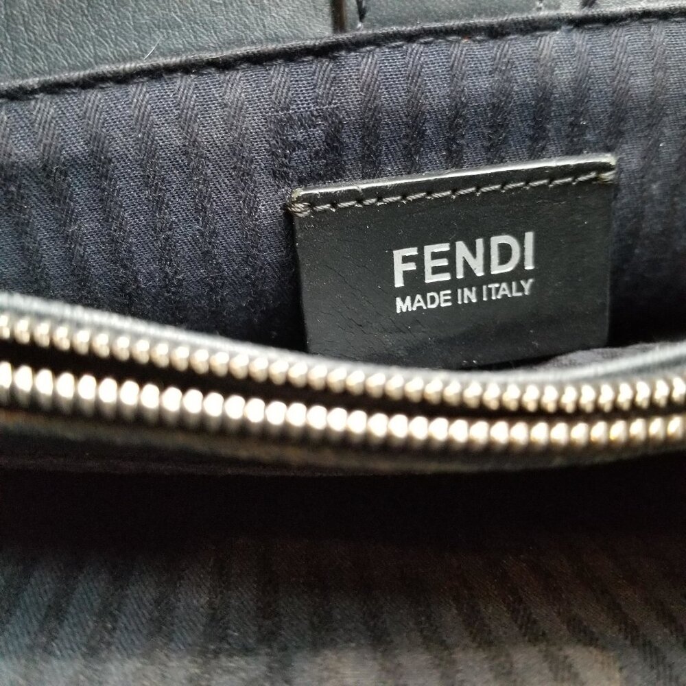 FENDI PETITE Toujours crossbody bag leather handle straw light green - Picture 7 of 9
